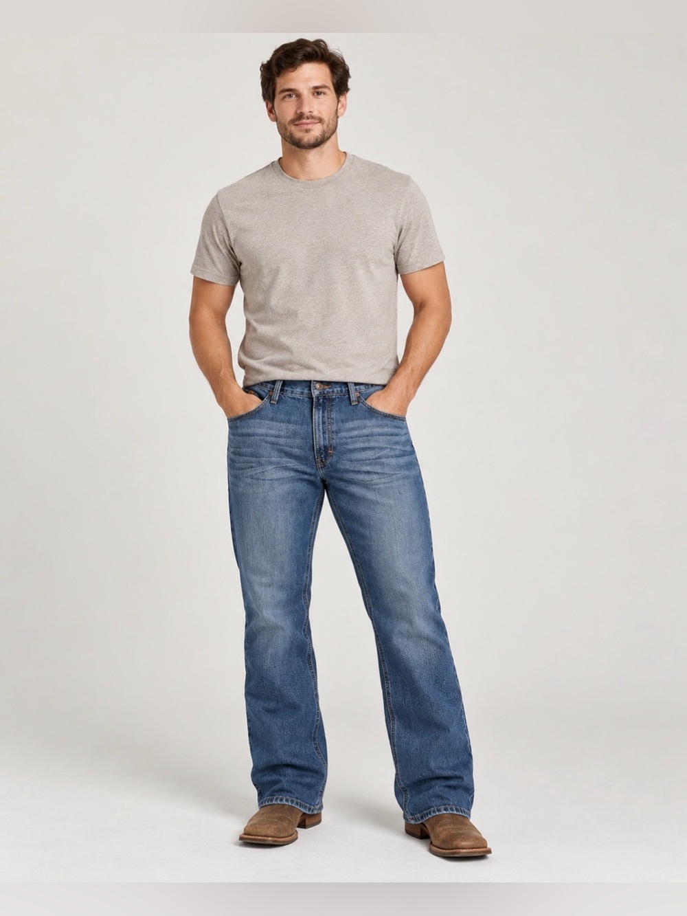 Ariat Men's Bootcut Jeans in Medium Blue